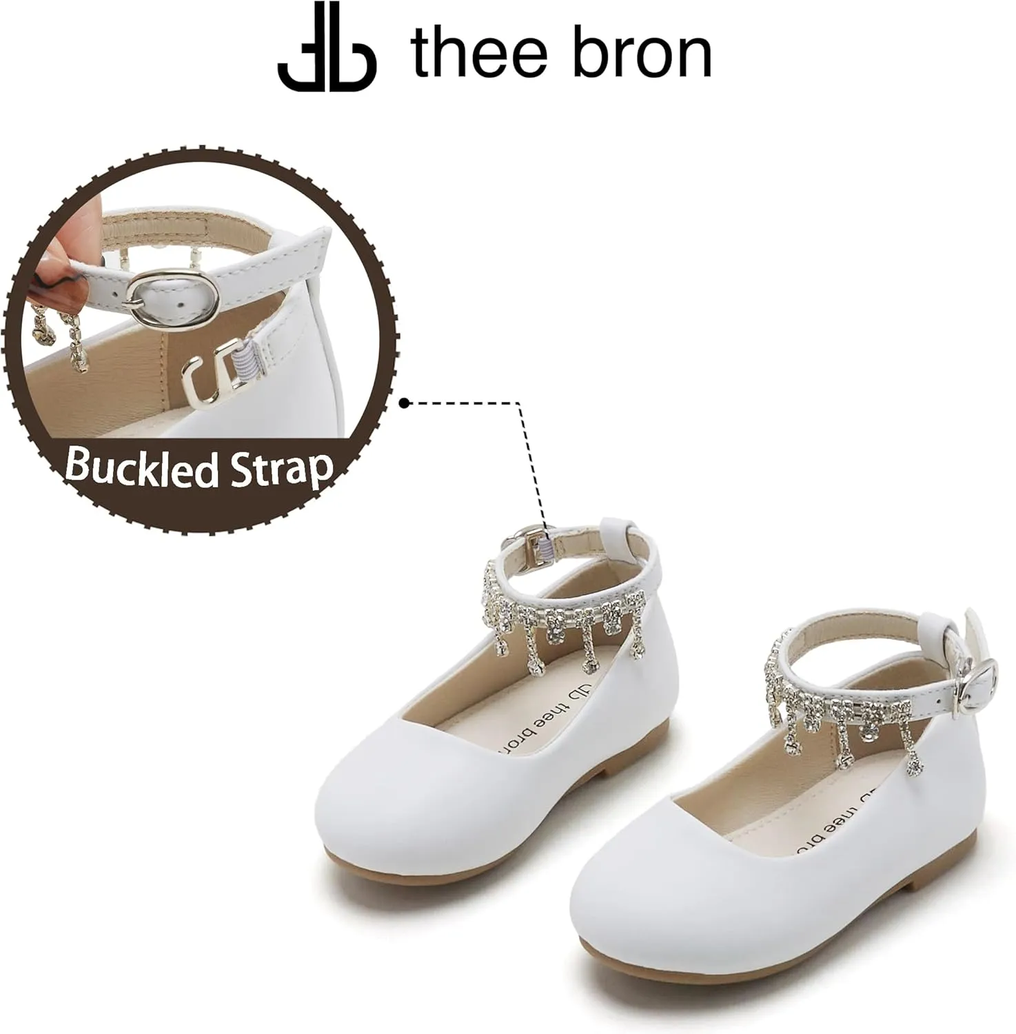 THEE BRON Toddler Little Girl Mary Jane Dress Shoes Princess Ballerina Flat Shoes
