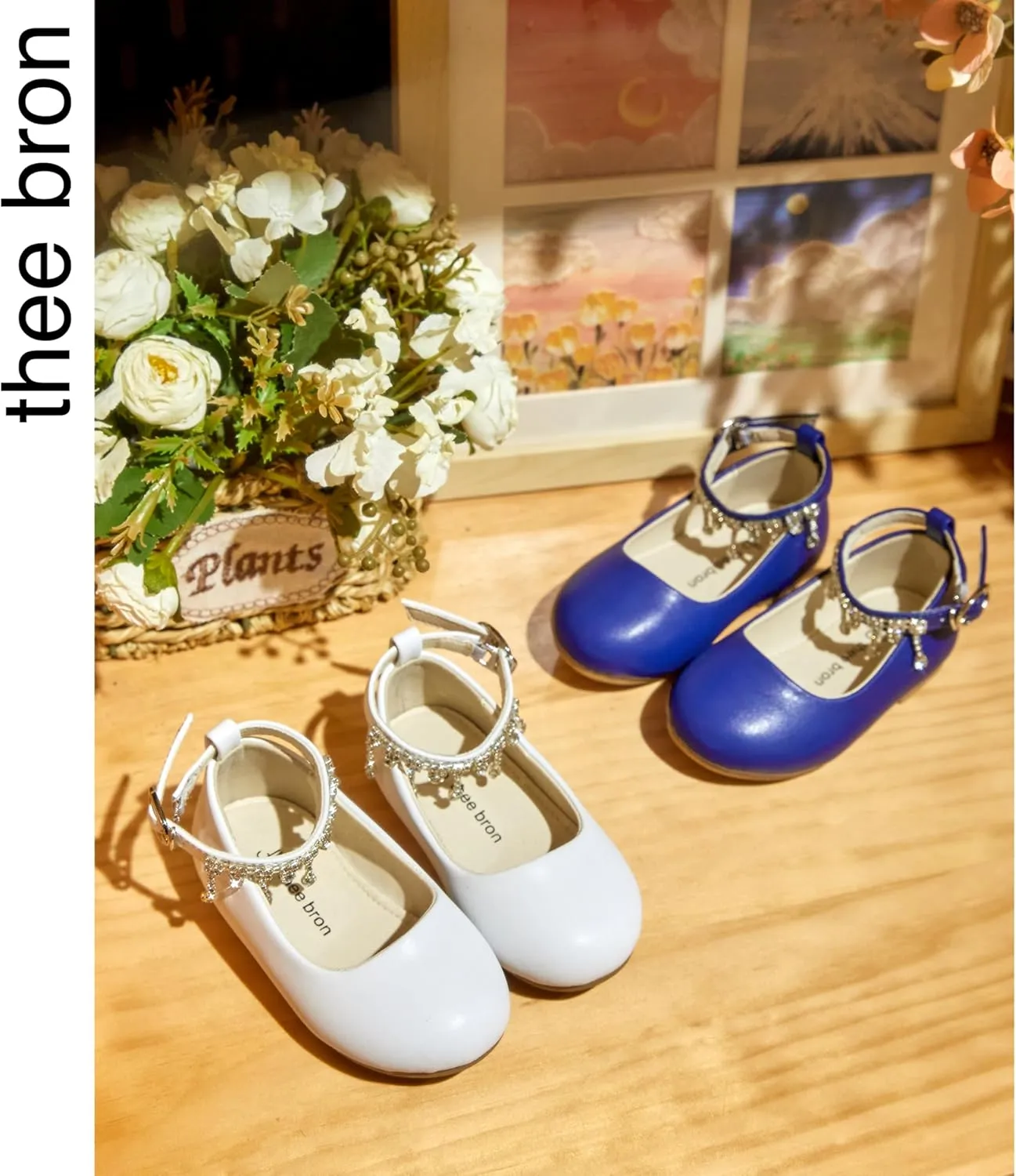 THEE BRON Toddler Little Girl Mary Jane Dress Shoes Princess Ballerina Flat Shoes