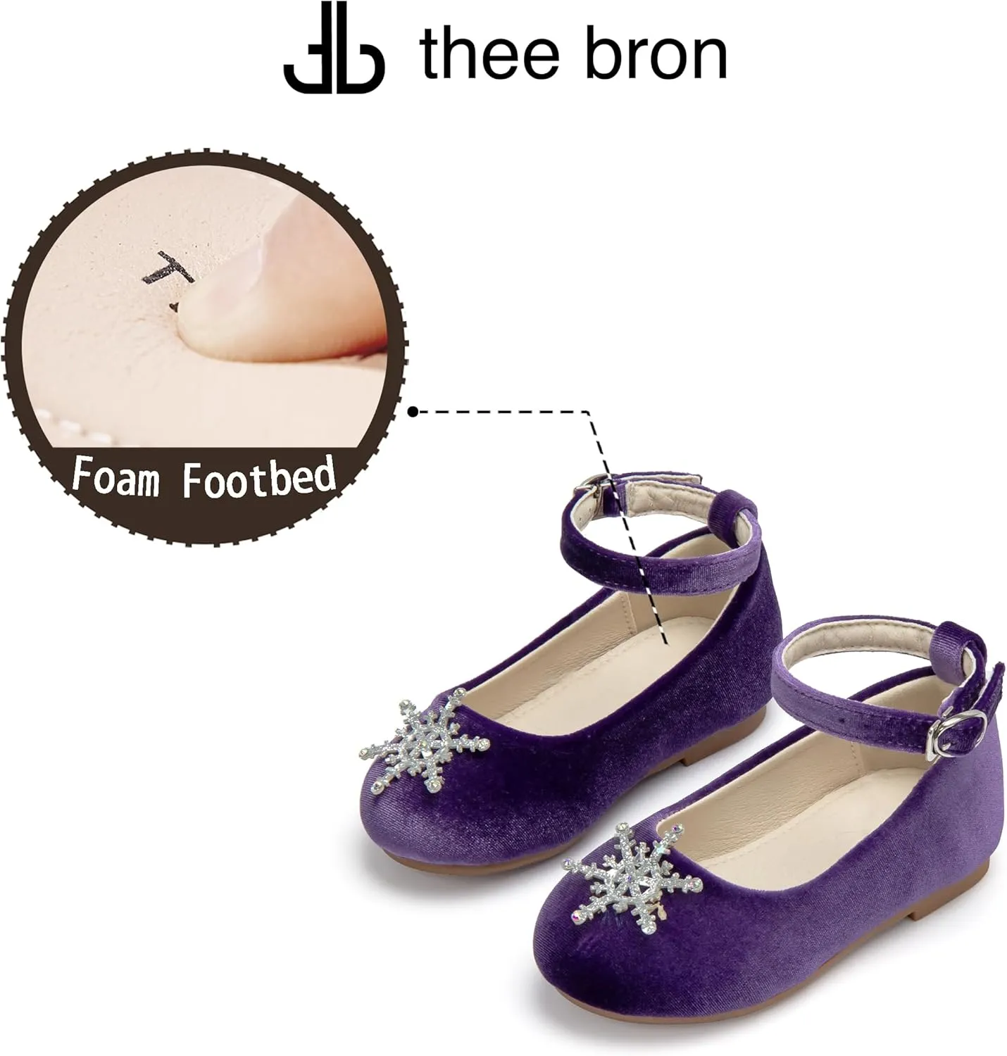 THEE BRON Toddler Little Girl Mary Jane Dress Shoes Princess Ballerina Flat Shoes