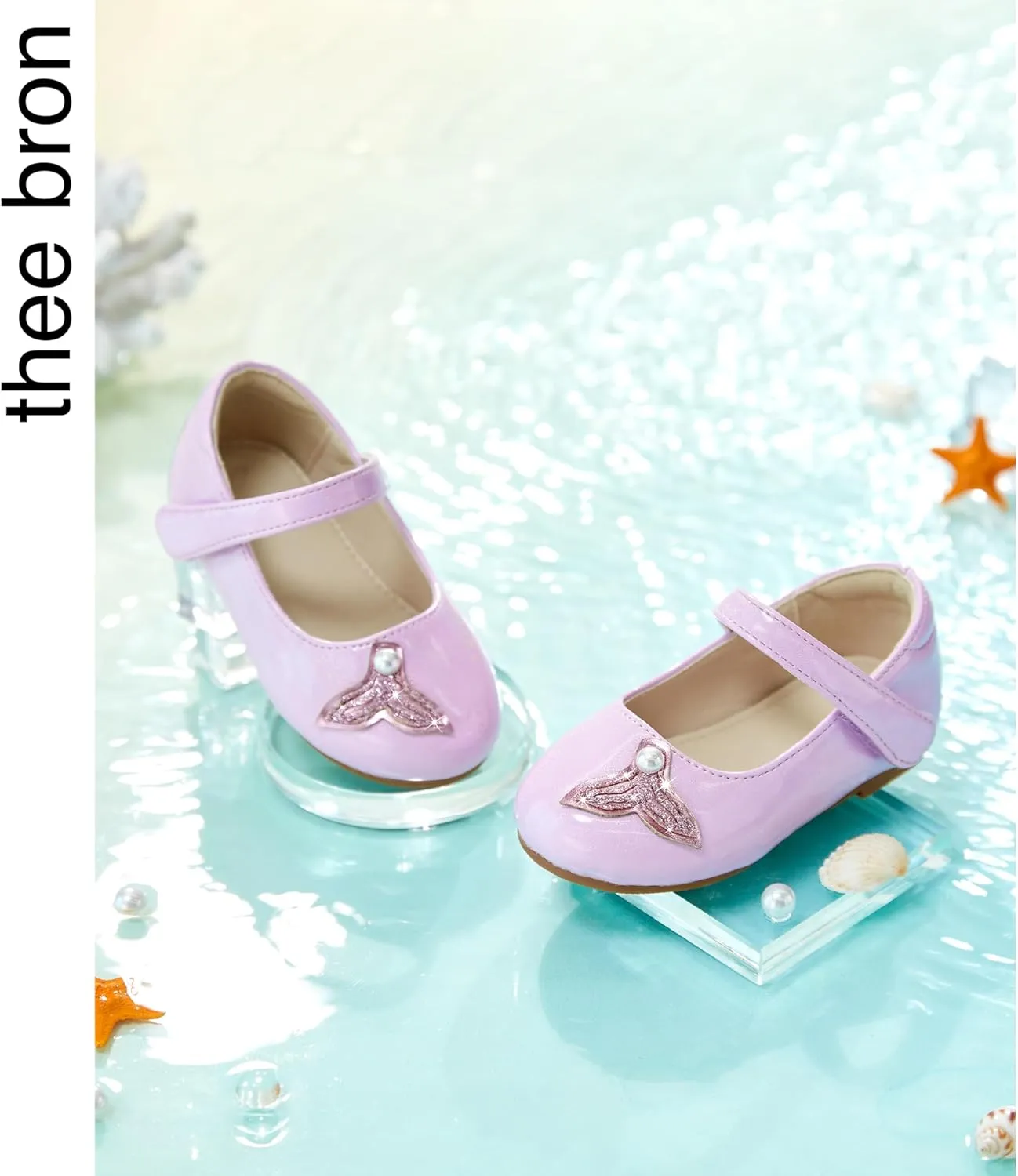 THEE BRON Toddler Little Girl Mary Jane Dress Shoes Princess Ballerina Flat Shoes