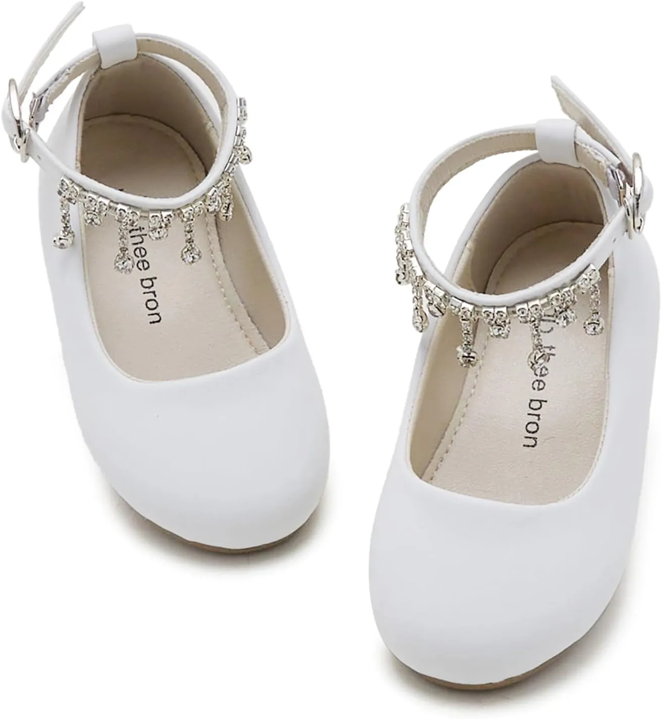 THEE BRON Toddler Little Girl Mary Jane Dress Shoes Princess Ballerina Flat Shoes