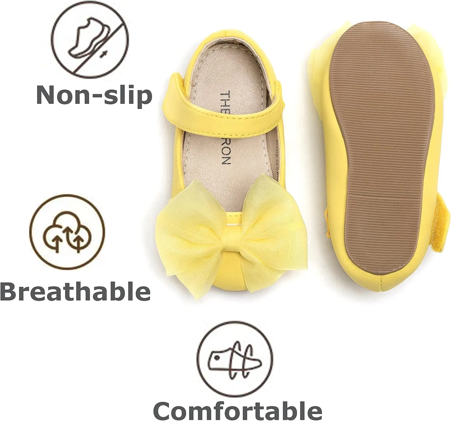 THEE BRON Toddler/Little Girl Mary Jane Flats Princess Dress Shoes