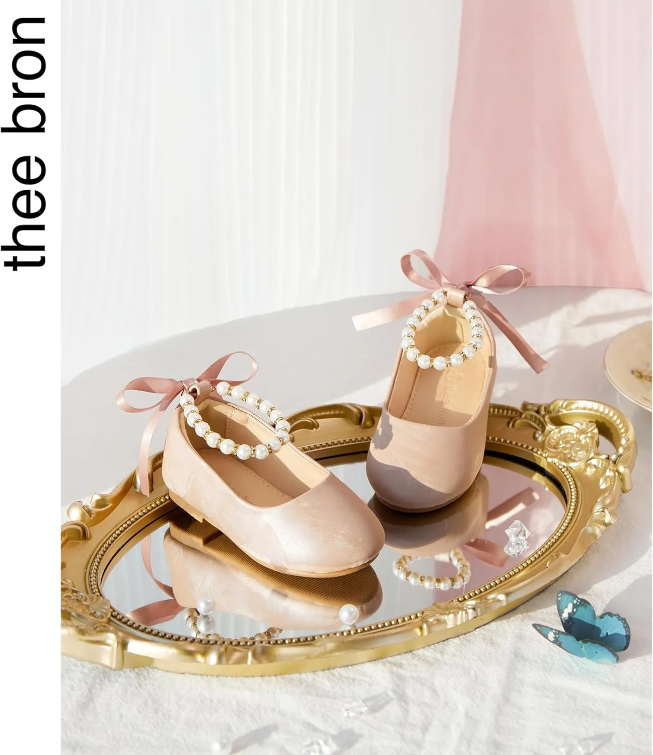 THEE BRON Toddler/Little Girl Mary Jane Flats Princess Dress Shoes