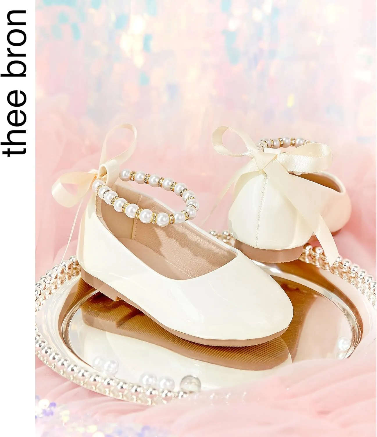 THEE BRON Toddler/Little Girl Mary Jane Flats Princess Dress Shoes