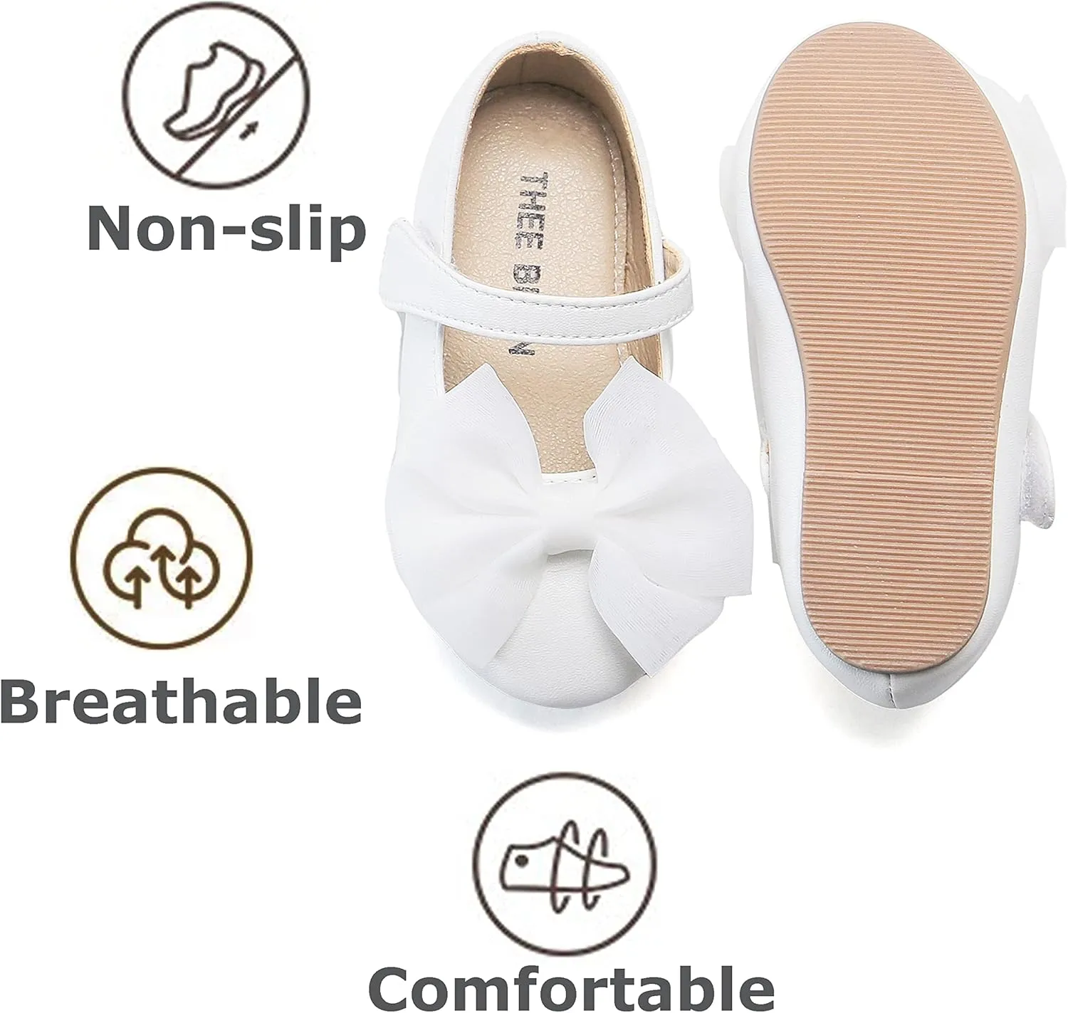 THEE BRON Toddler/Little Girl Mary Jane Flats Princess Dress Shoes