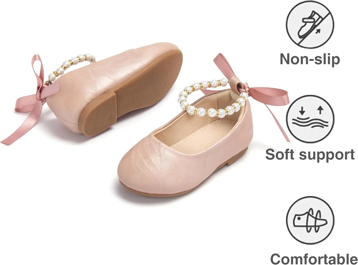 THEE BRON Toddler/Little Girl Mary Jane Flats Princess Dress Shoes