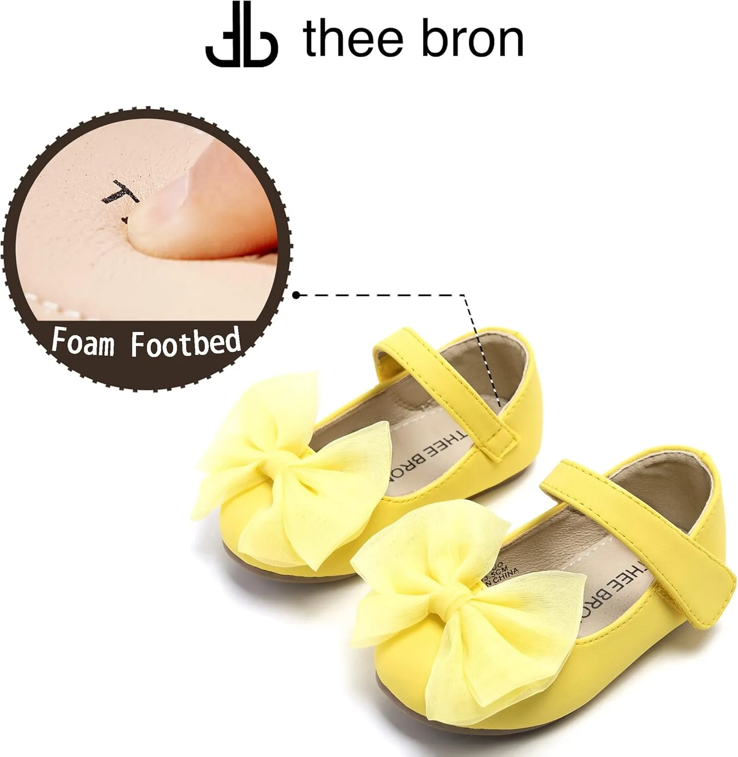 THEE BRON Toddler/Little Girl Mary Jane Flats Princess Dress Shoes
