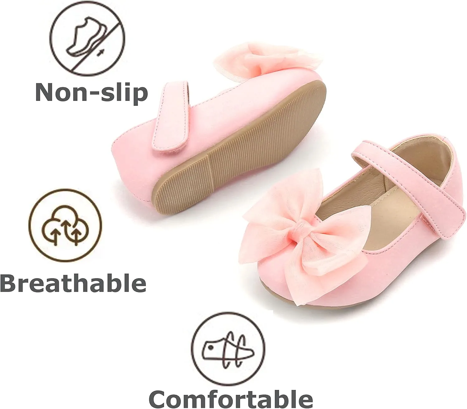 THEE BRON Toddler/Little Girl Mary Jane Flats Princess Dress Shoes