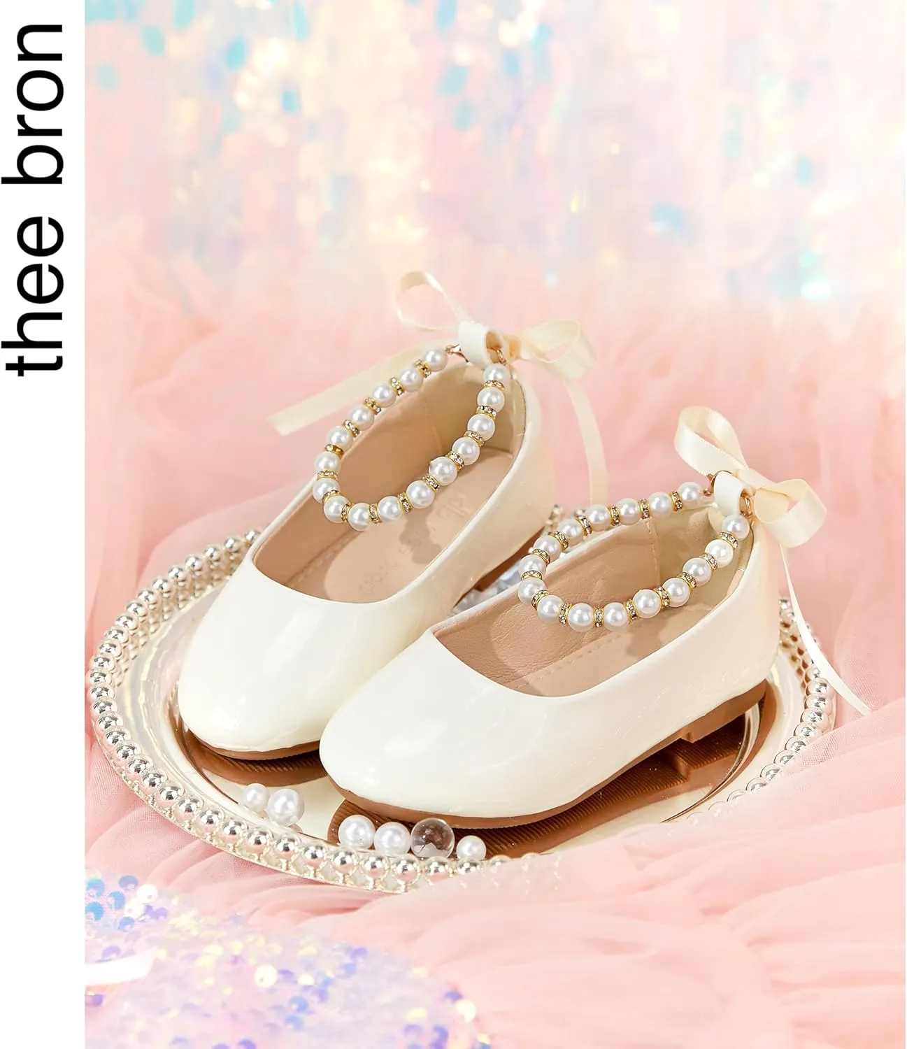 THEE BRON Toddler/Little Girl Mary Jane Flats Princess Dress Shoes