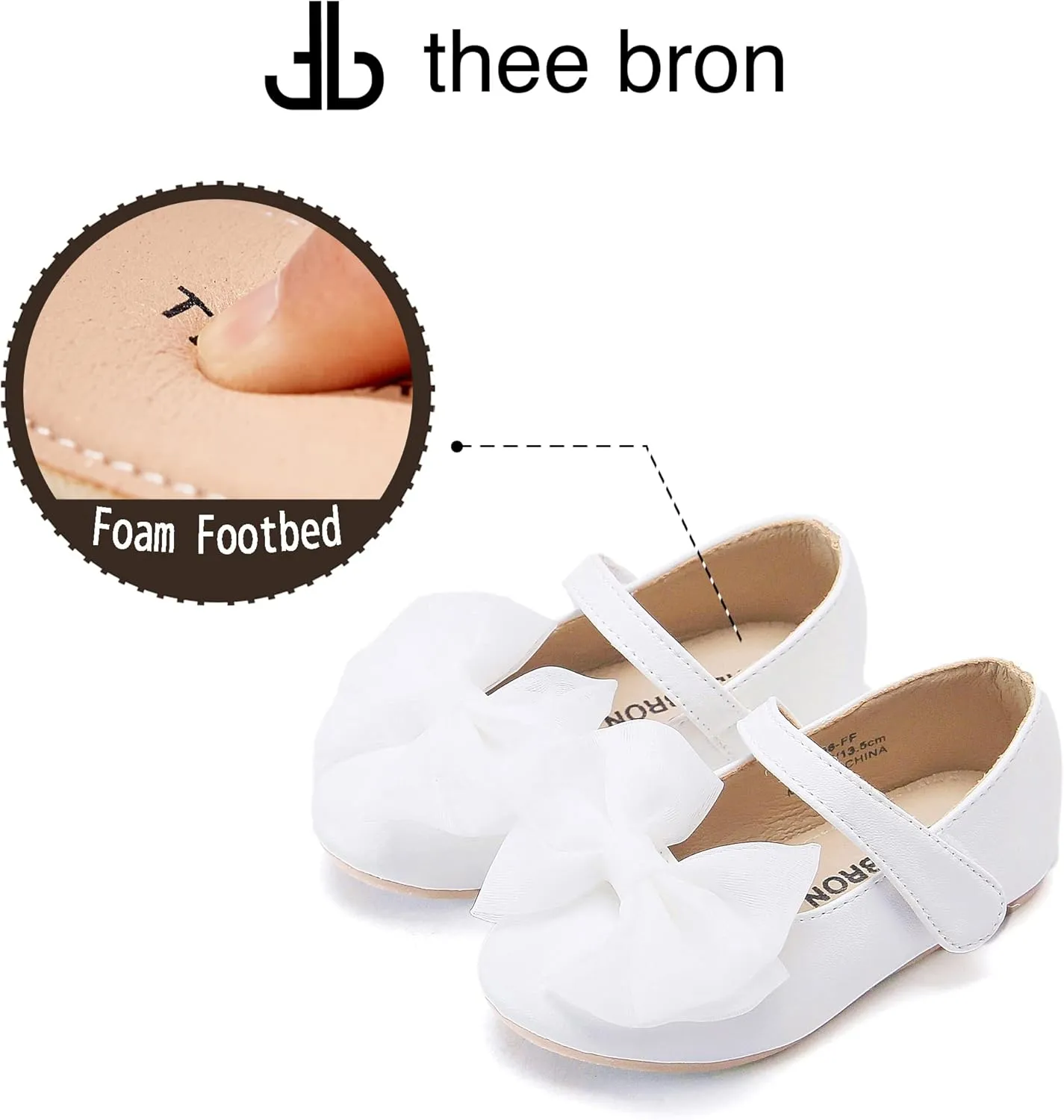 THEE BRON Toddler/Little Girl Mary Jane Flats Princess Dress Shoes