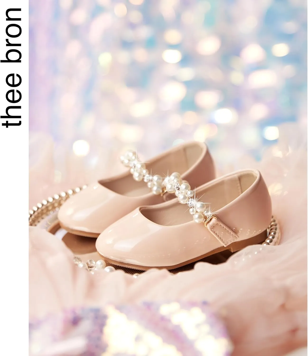THEE BRON Toddler/Little Girl Mary Jane Flats Princess Dress Shoes