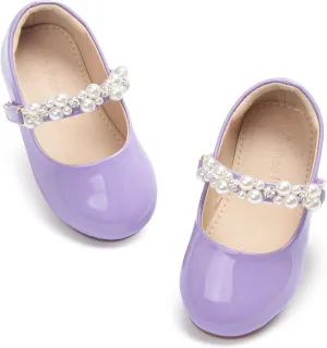 THEE BRON Toddler/Little Girl Mary Jane Flats Princess Dress Shoes