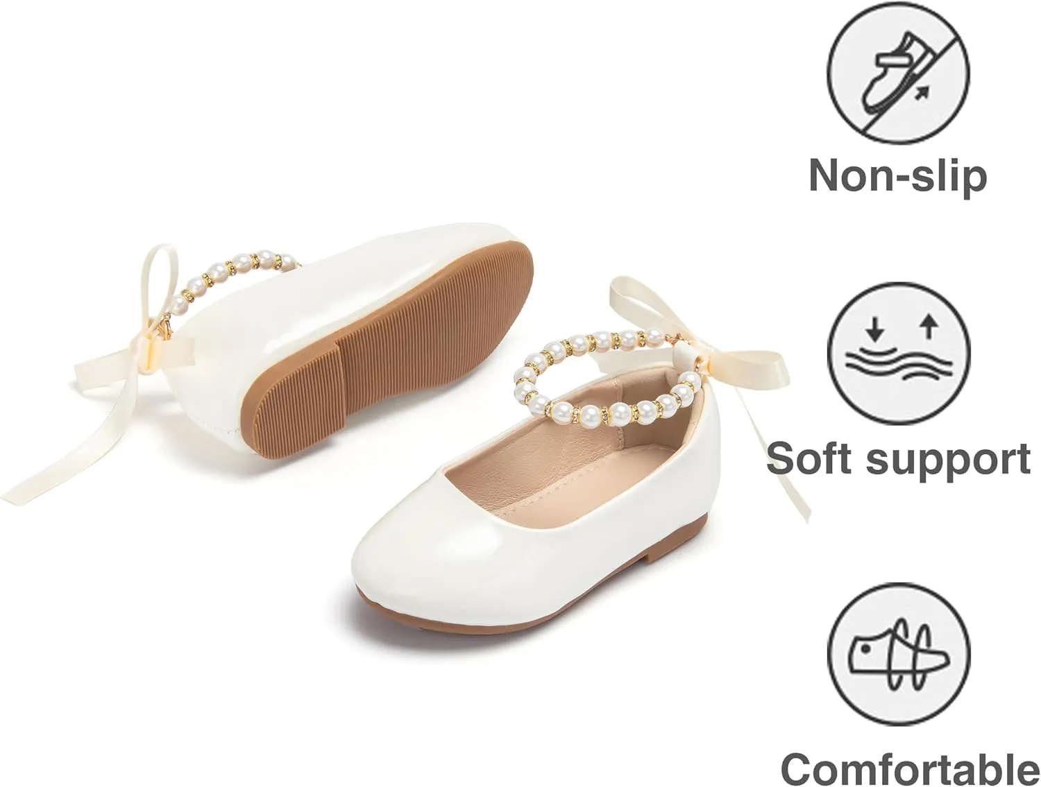 THEE BRON Toddler/Little Girl Mary Jane Flats Princess Dress Shoes