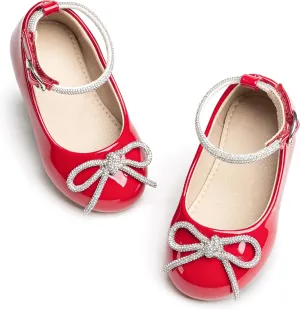 THEE BRON Toddler/Little Girl Mary Jane Flats Princess Dress Shoes