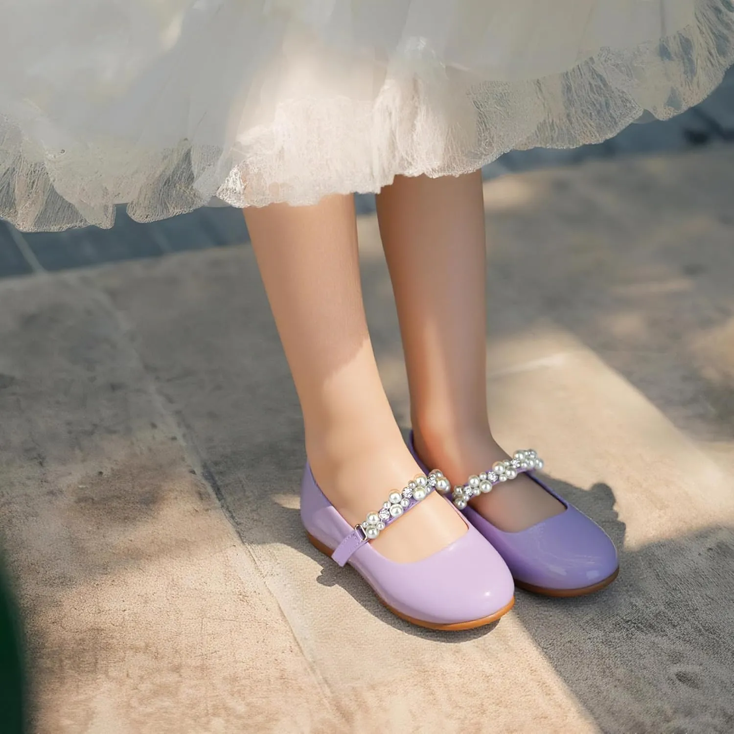 THEE BRON Toddler/Little Girl Mary Jane Flats Princess Dress Shoes
