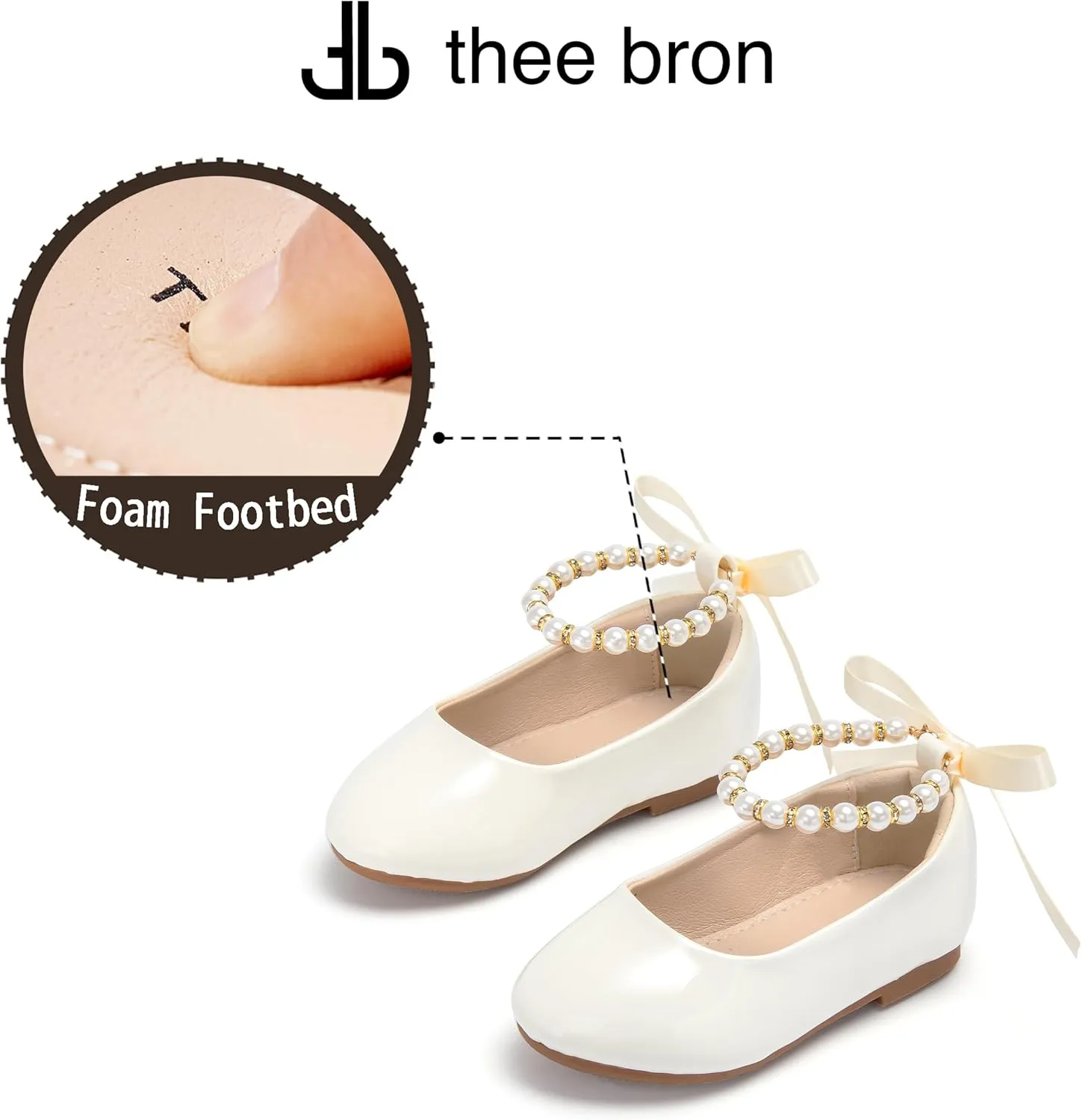THEE BRON Toddler/Little Girl Mary Jane Flats Princess Dress Shoes