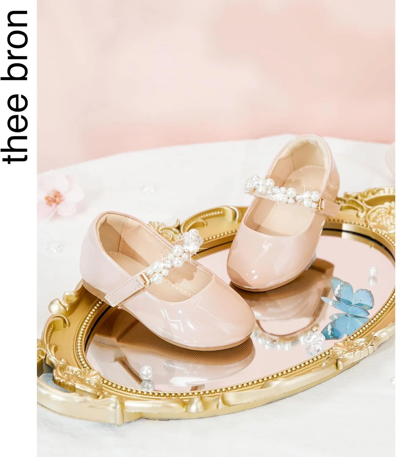 THEE BRON Toddler/Little Girl Mary Jane Flats Princess Dress Shoes