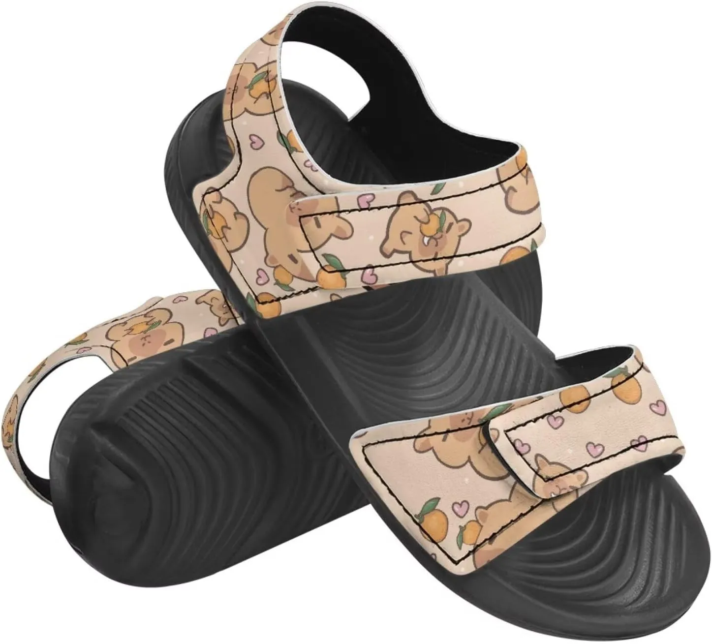 Toddler Double Strap Sandals Open Toe Adjustable Buckles Kids Sport Water Shoes Beach Sandals for Boys and Girls