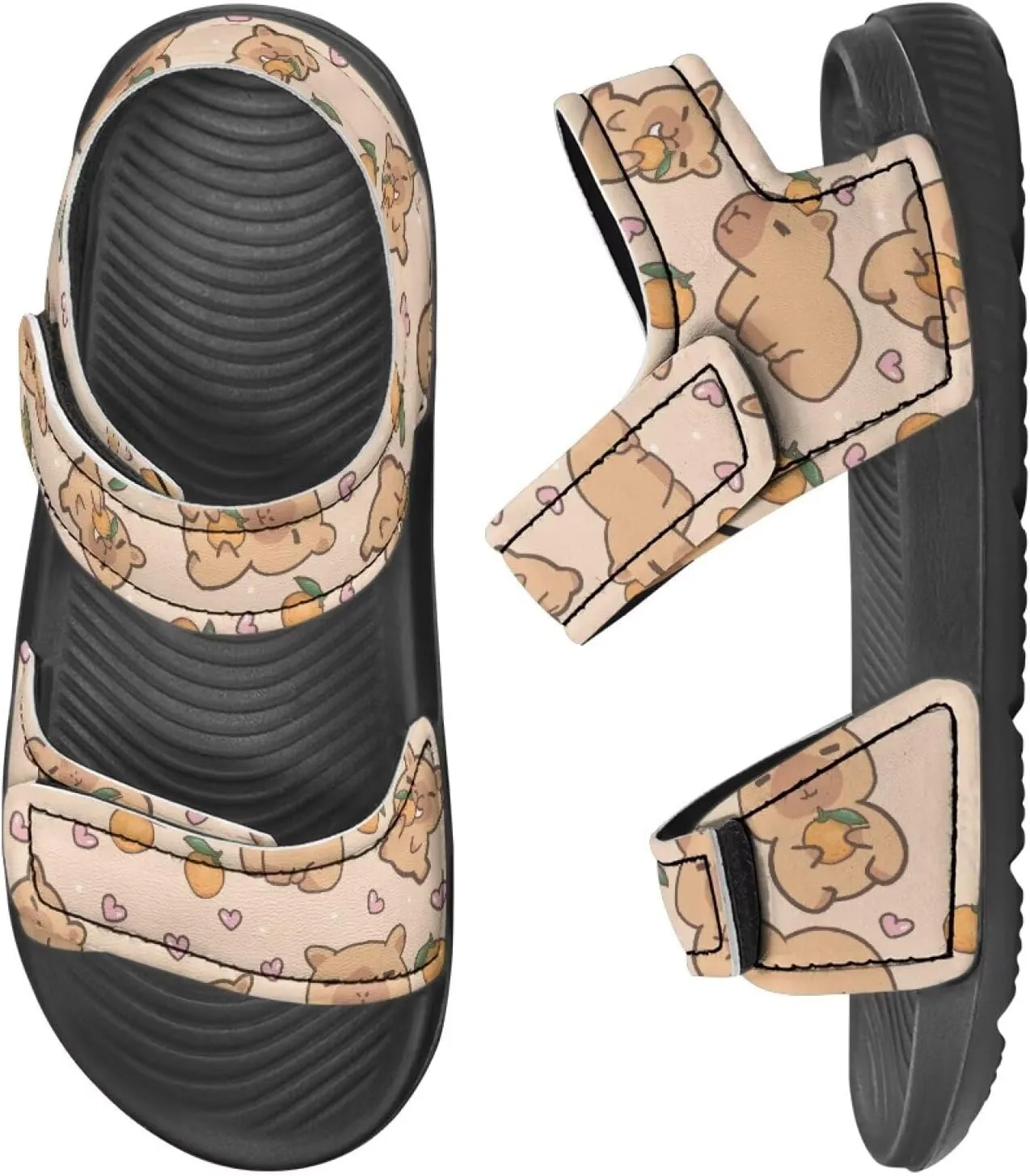 Toddler Double Strap Sandals Open Toe Adjustable Buckles Kids Sport Water Shoes Beach Sandals for Boys and Girls