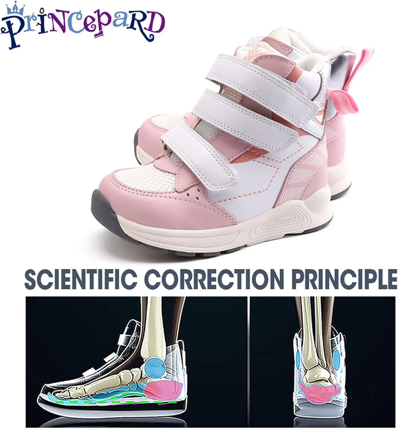 Toddlers Orthopedic Corrective Shoes for Kids,High Top Sneakers with Arch & Ankle Support for Girls and Boys,Anti-Slip Soles