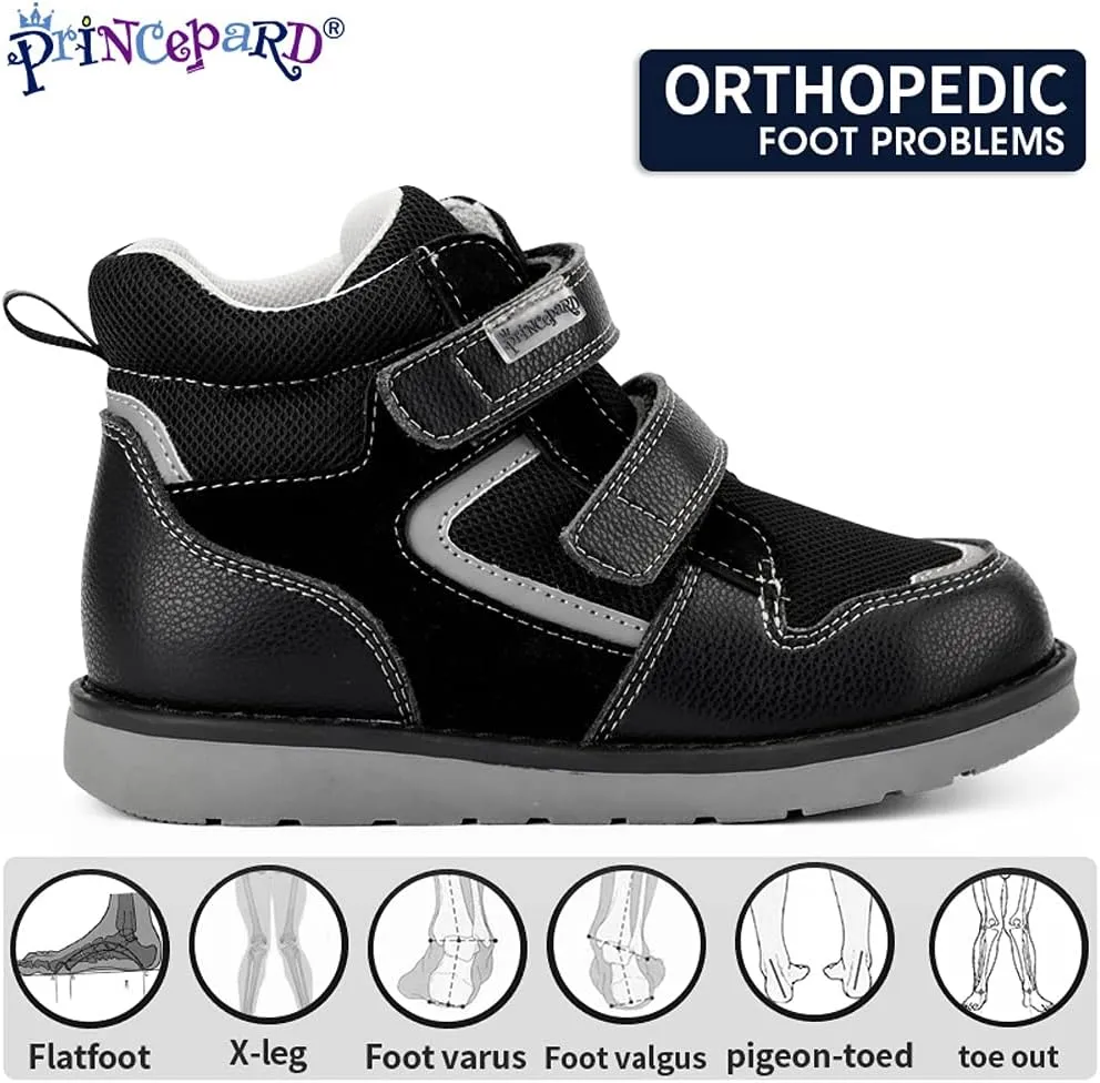 Toddlers Orthopedic Shoes,Kids High-top Corrective Sneakers for Boys and Girls with Arch and Ankle Support, Non-Slip Soles