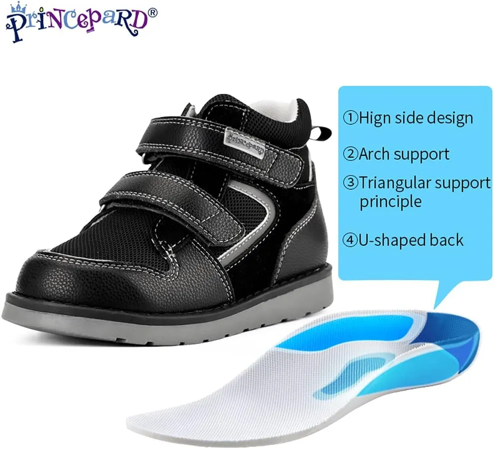 Toddlers Orthopedic Shoes,Kids High-top Corrective Sneakers for Boys and Girls with Arch and Ankle Support, Non-Slip Soles