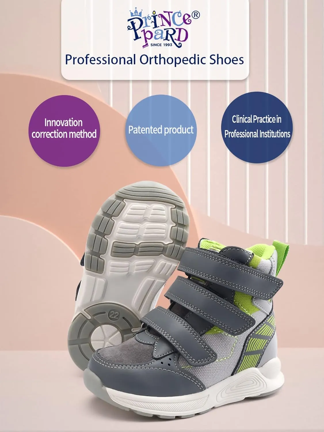 Toddlers Orthopedic Shoes,Kids High Top Corrective Sneakers with Arch & Ankle Support for Girls and Boys to Correct Foot Problems