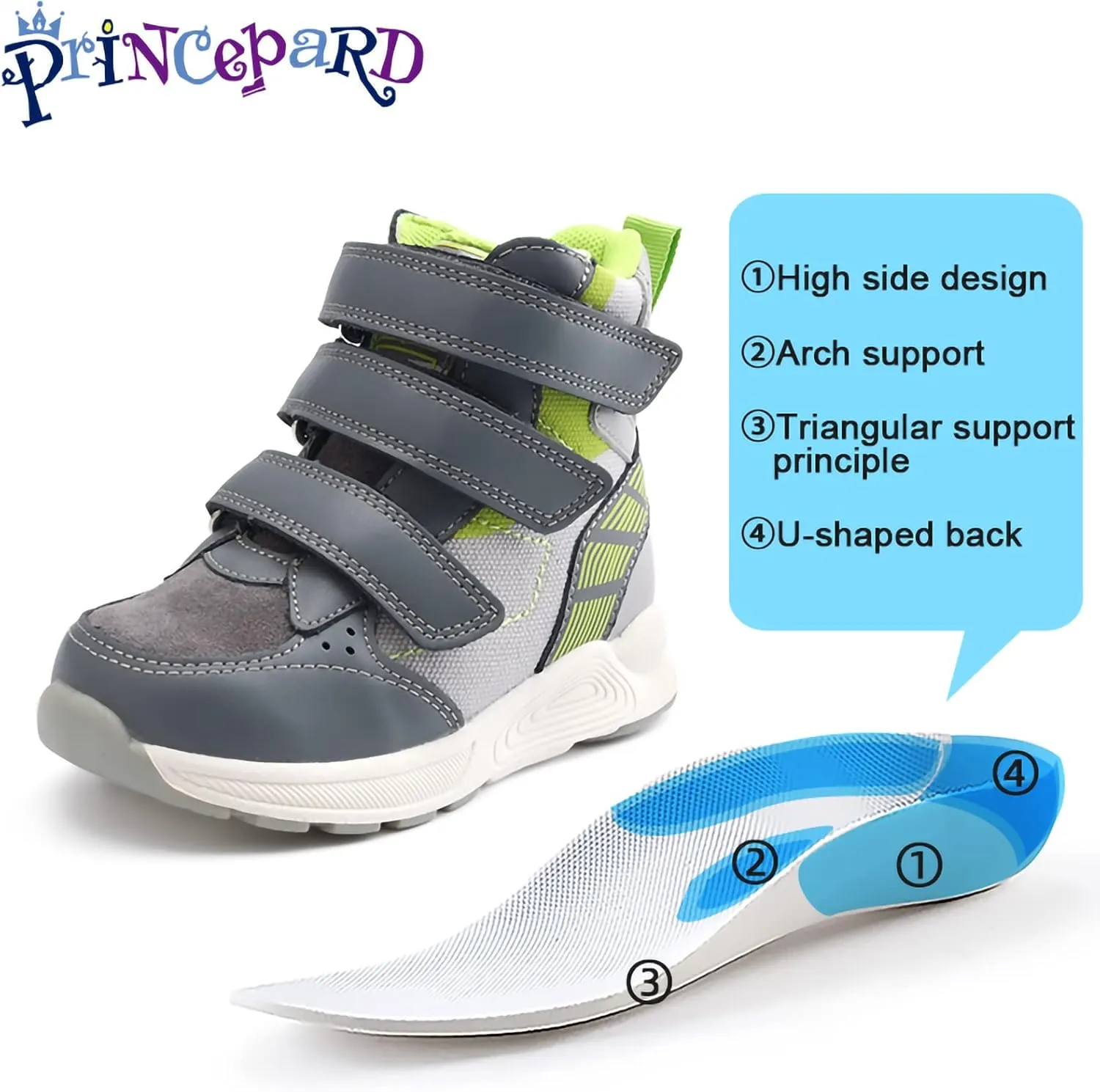Toddlers Orthopedic Shoes,Kids High Top Corrective Sneakers with Arch & Ankle Support for Girls and Boys to Correct Foot Problems