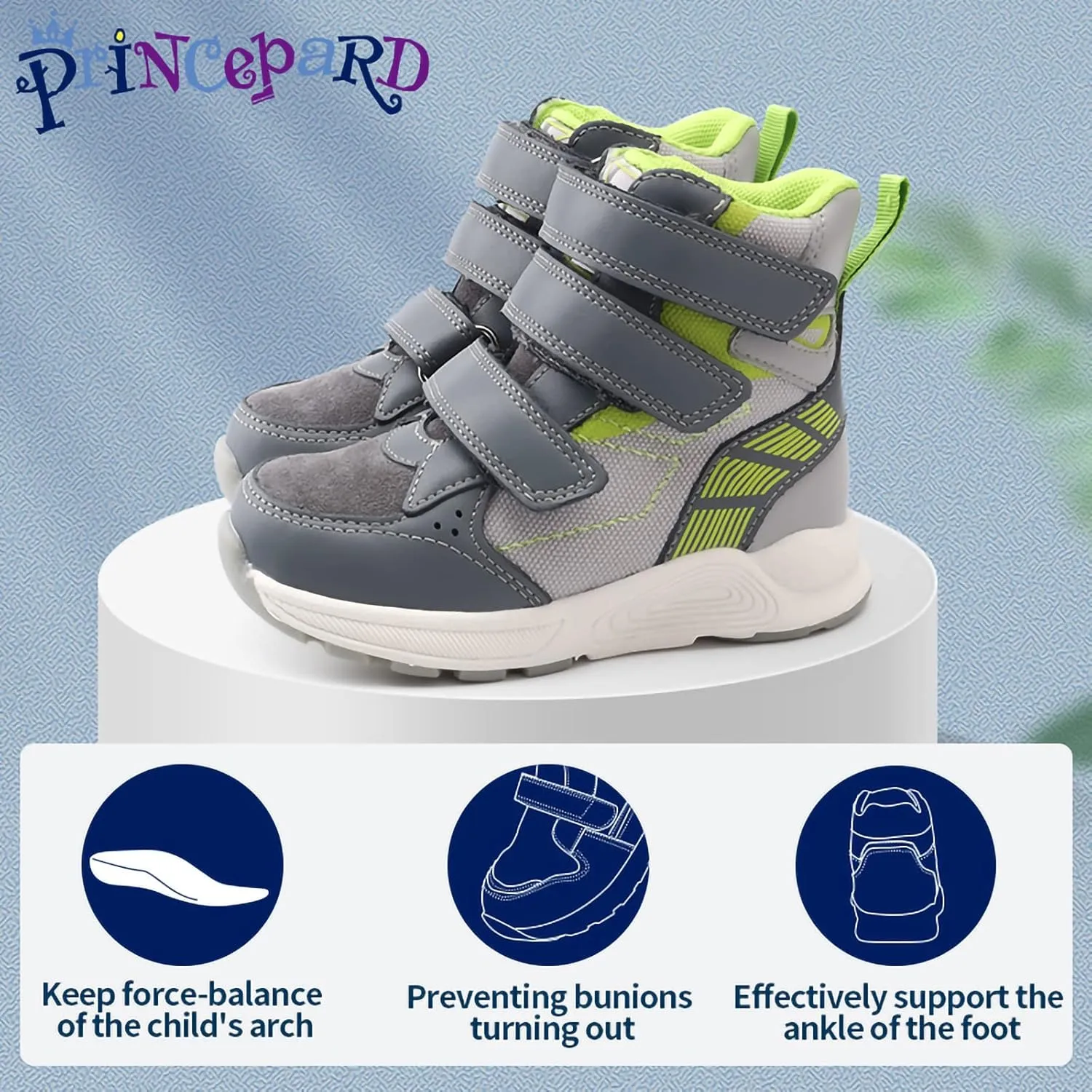 Toddlers Orthopedic Shoes,Kids High Top Corrective Sneakers with Arch & Ankle Support for Girls and Boys to Correct Foot Problems