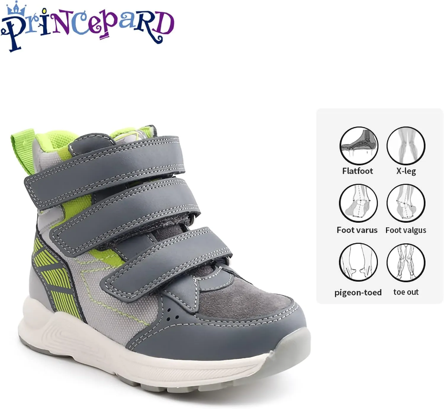 Toddlers Orthopedic Shoes,Kids High Top Corrective Sneakers with Arch & Ankle Support for Girls and Boys to Correct Foot Problems
