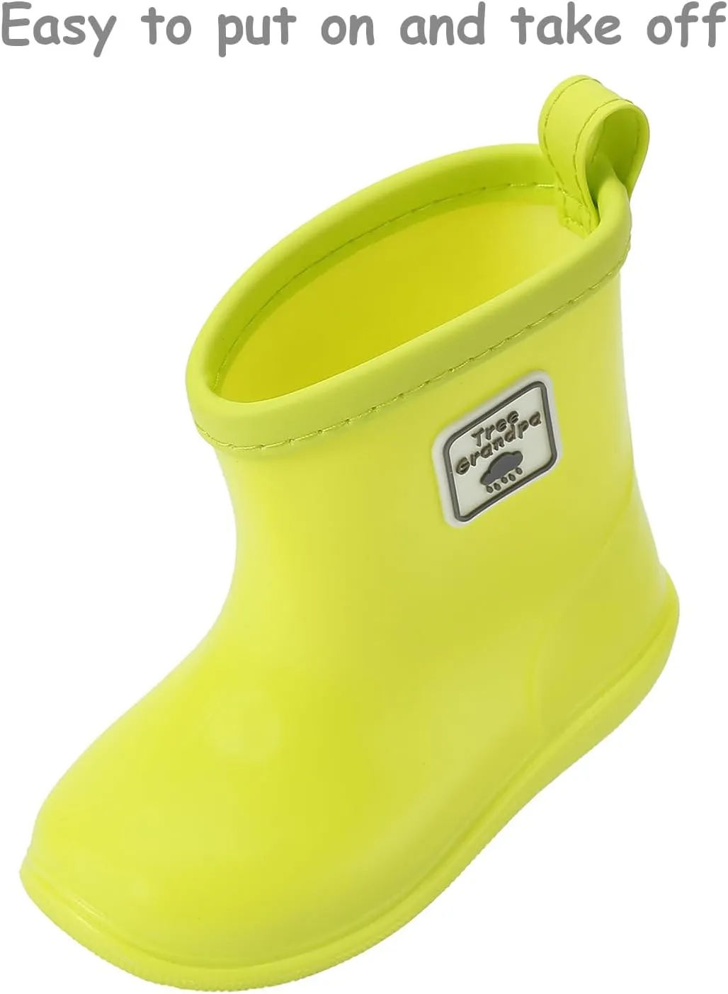 Tree Grandpa Toddler Rain Boots Baby Kids Easy-on Rain shoes Children Waterproof Shoes for Boys Girls(1-6 Years)