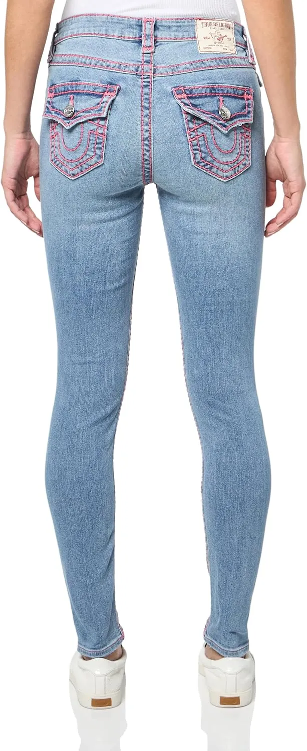 True Religion Women's Jennie Mid Rise Skinny Flap​ Super T