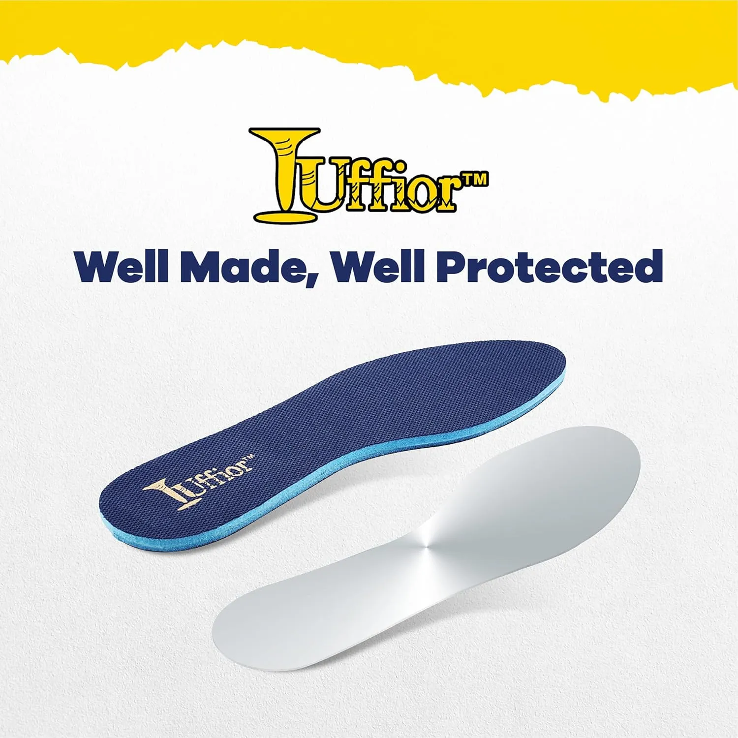 Tuffior Puncture Resistant Flexible Steel Plate Insoles for Men’s & Women’s Nail Proof Safety Work Shoes - Enhanced Protection for Footwear-One Pairs Insoles & One Pairs Heel Cushion(L)