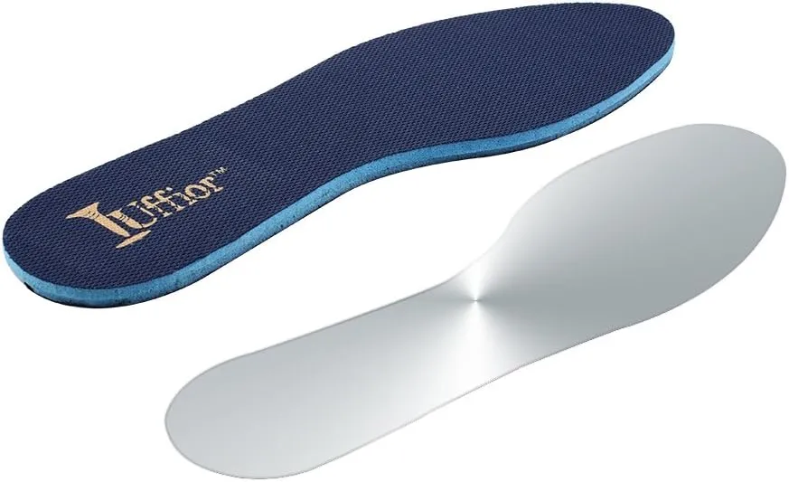 Tuffior Puncture Resistant Flexible Steel Plate Insoles for Men’s & Women’s Nail Proof Safety Work Shoes - Enhanced Protection for Footwear-One Pairs Insoles & One Pairs Heel Cushion(L)