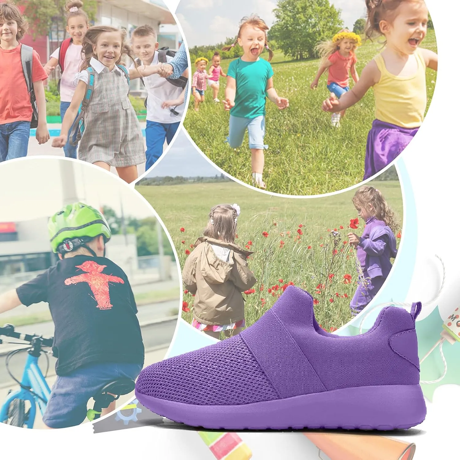 Tvtaop Toddler Shoes Boys Girls Athletic Running Shoes Slip on Sneakers Tennis Shoes(Kids/Toddler/Little Kid)