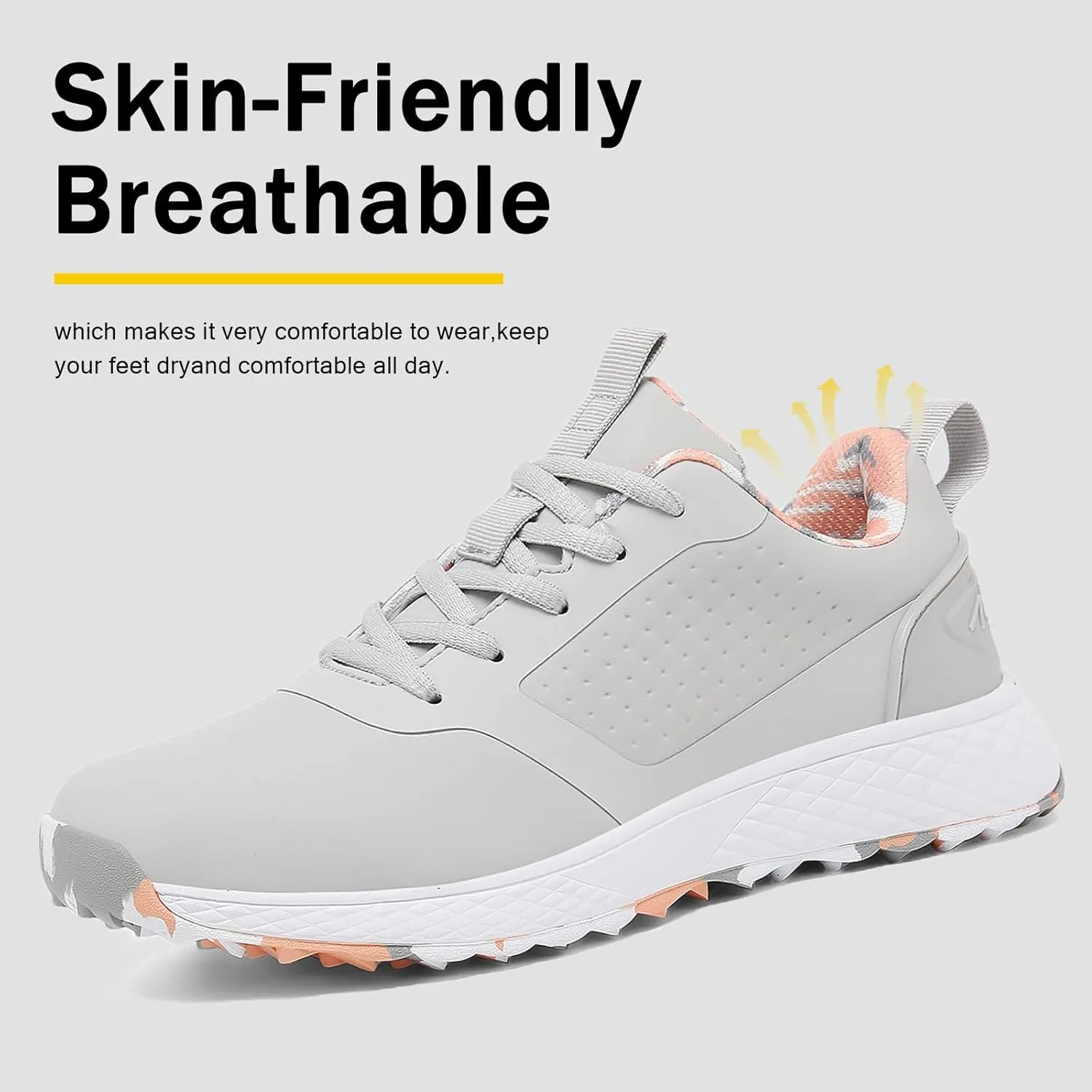 ULTIANT Women Golf Shoes Spikeless Waterproof Golf Sport Sneakers Size5-9.5