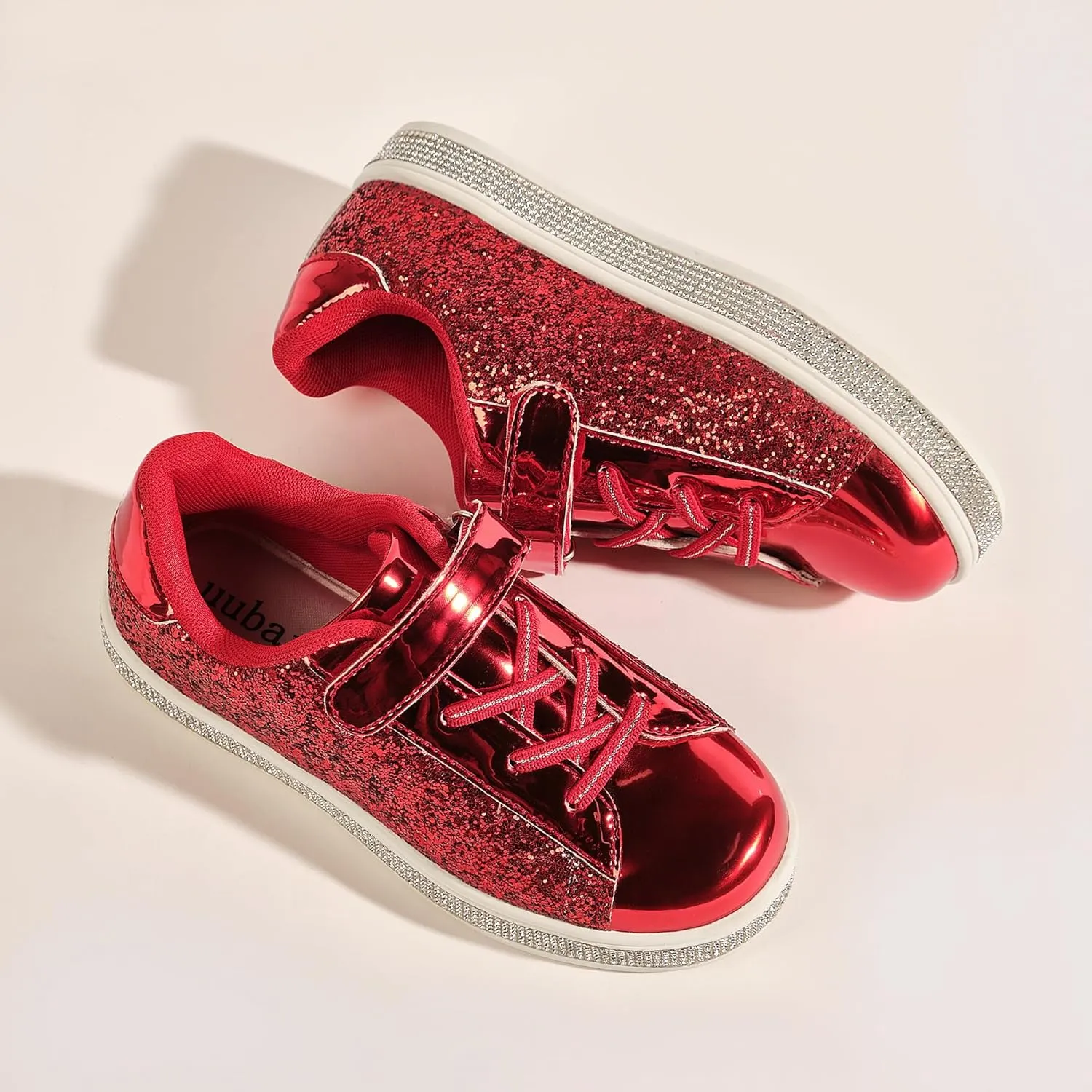 UUBARIS Girl's Glitter Tennis Sneakers - Fashion Sparkly Princess Shoes with Bling Walking Sneakers Sequin Design