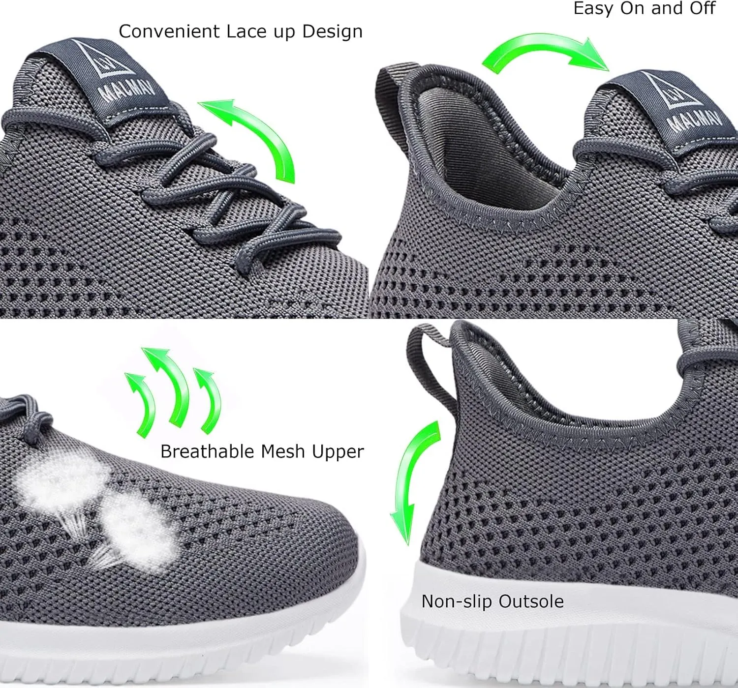 VAMJAM Men's Running Shoes Ultra Lightweight Breathable Walking Shoes Non Slip Athletic Fashion Sneakers Mesh Workout Casual Sports Shoes