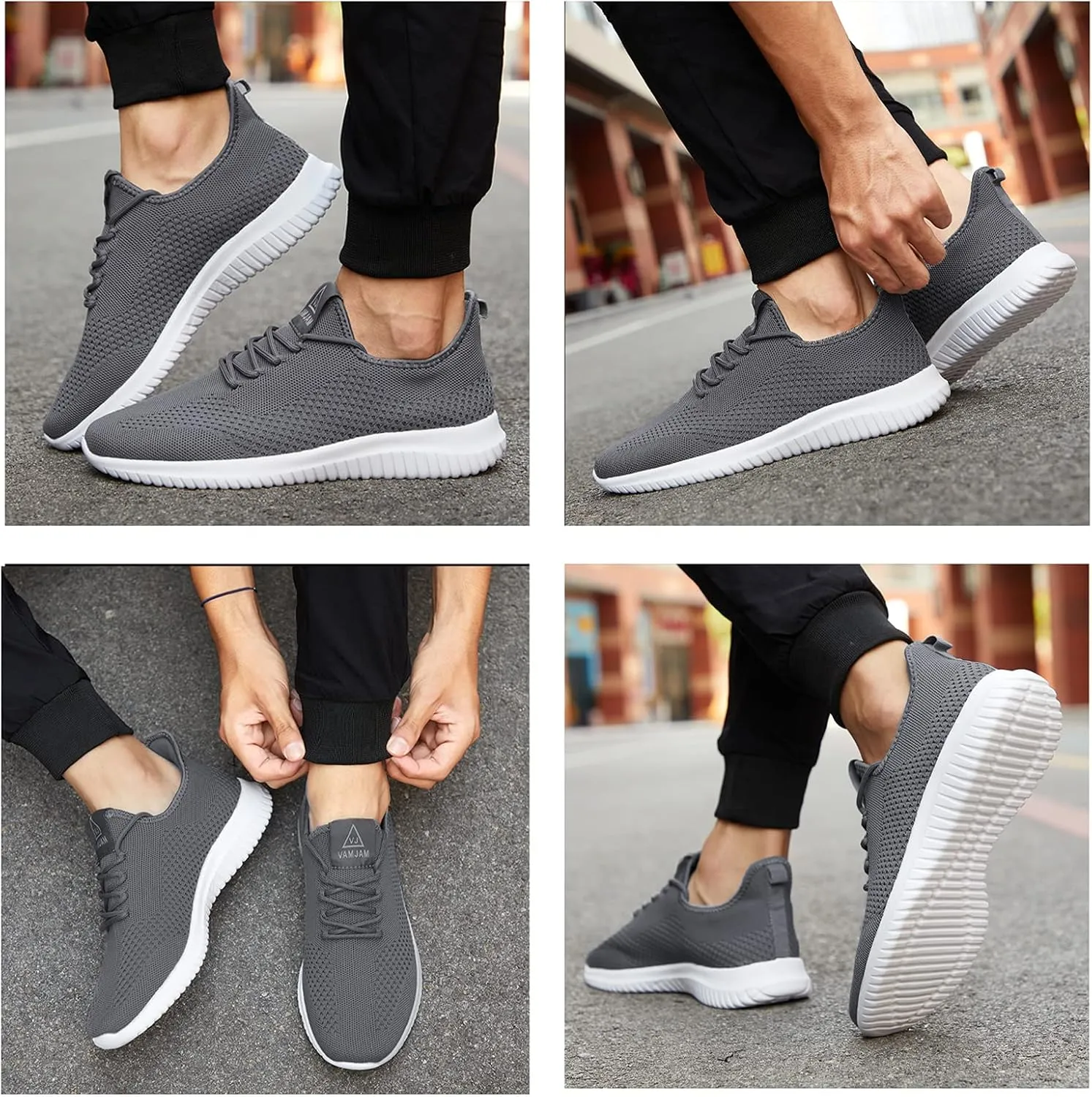 VAMJAM Men's Running Shoes Ultra Lightweight Breathable Walking Shoes Non Slip Athletic Fashion Sneakers Mesh Workout Casual Sports Shoes