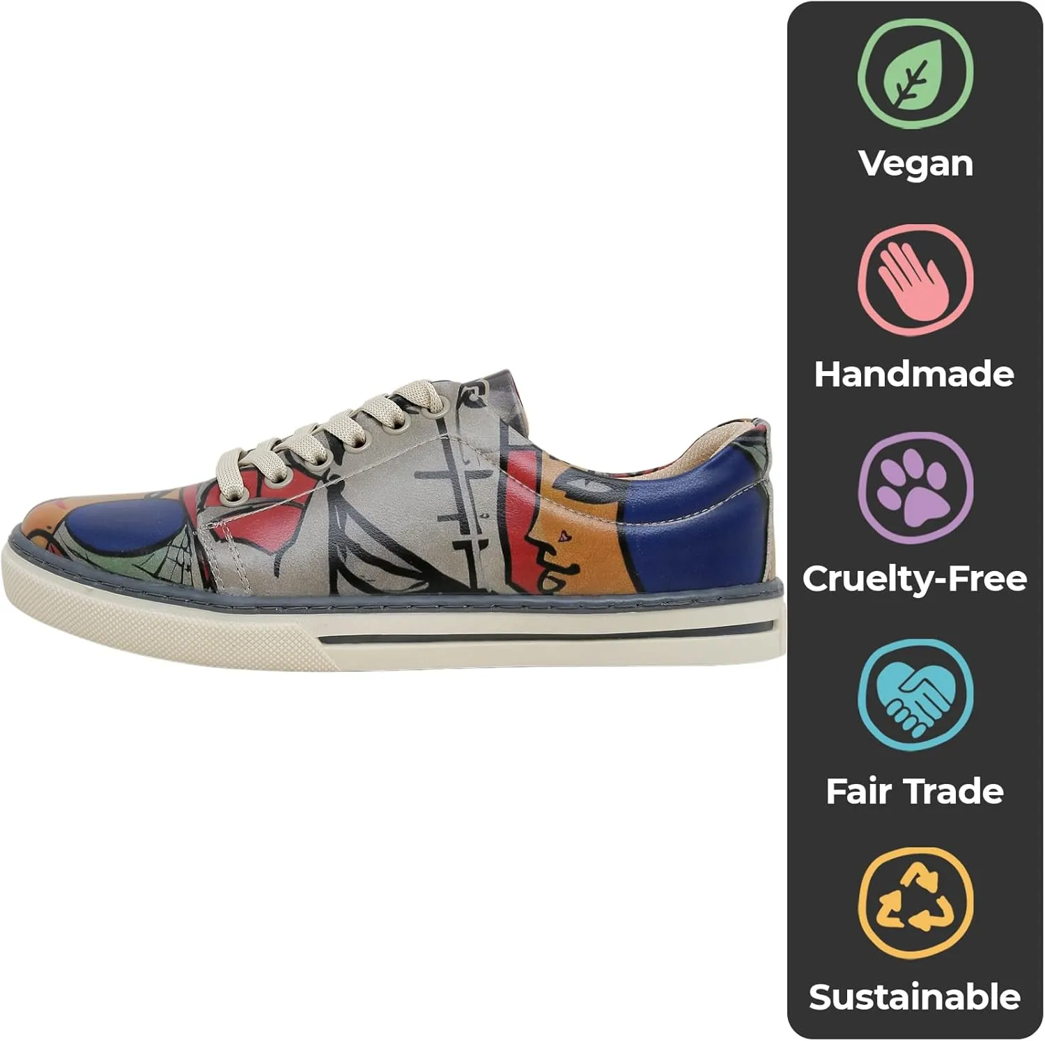 Vegan Leather Sneakers for Women - Handmade and Unique Design Fashion Sneakers for Women