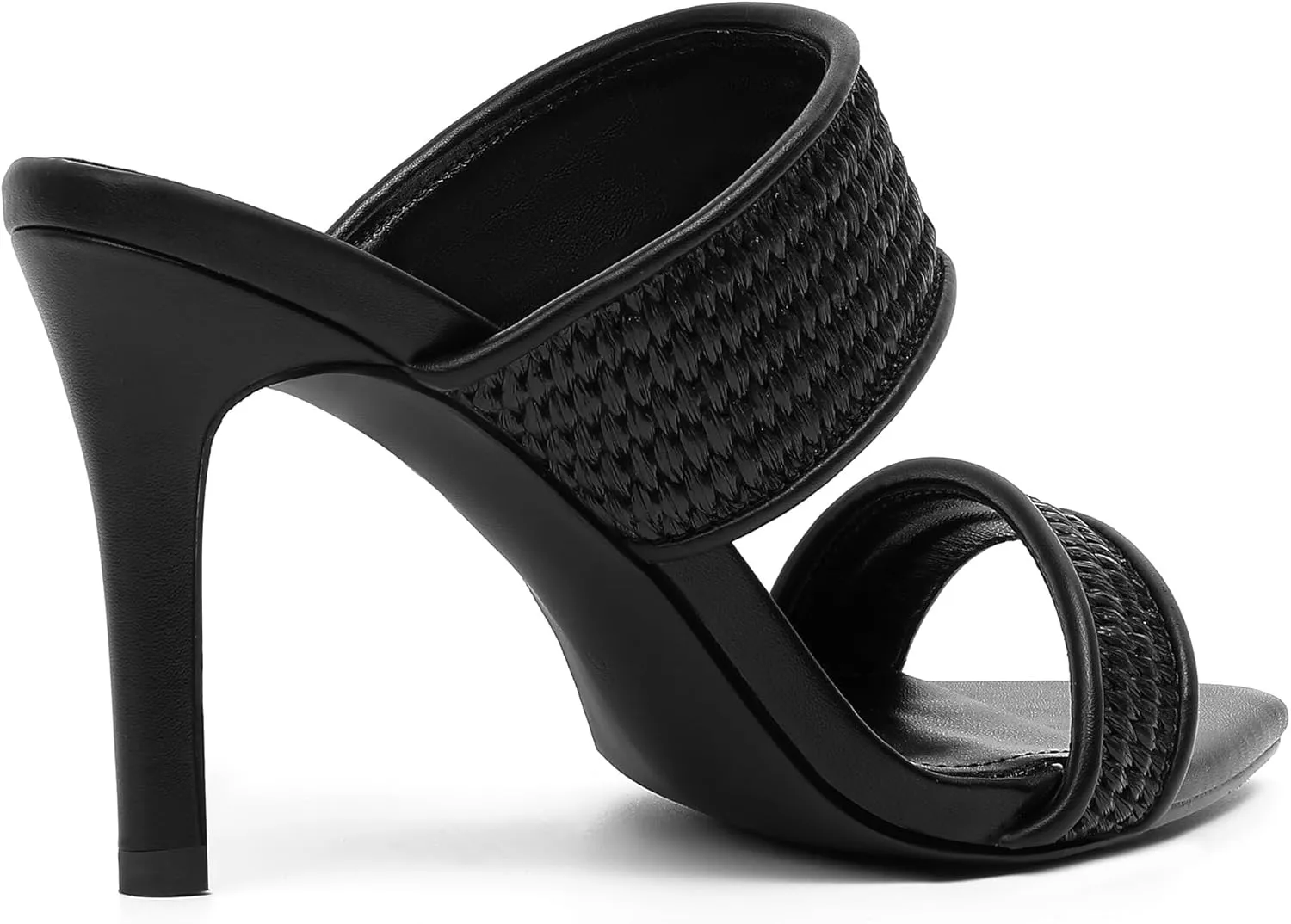 vivianly Clear Pointed Toe Heels Sandals Transparent Strap Stiletto High Heels Slip on Mules for Women