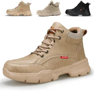 Water-resistant Work Boots for Men Comfortable Mens Steel Toe Shoes Lightweight Safety Toe Shoes for Men Indestructible Soft Work Shoes Construction Boots for Warehouse
