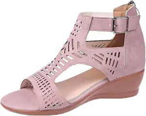 Wedge 2024 Heeled Sandals Cute Wedge Sandals Spring Open Toe Trendy Casual Comfort Summer Cover Heel Dressy Cutout