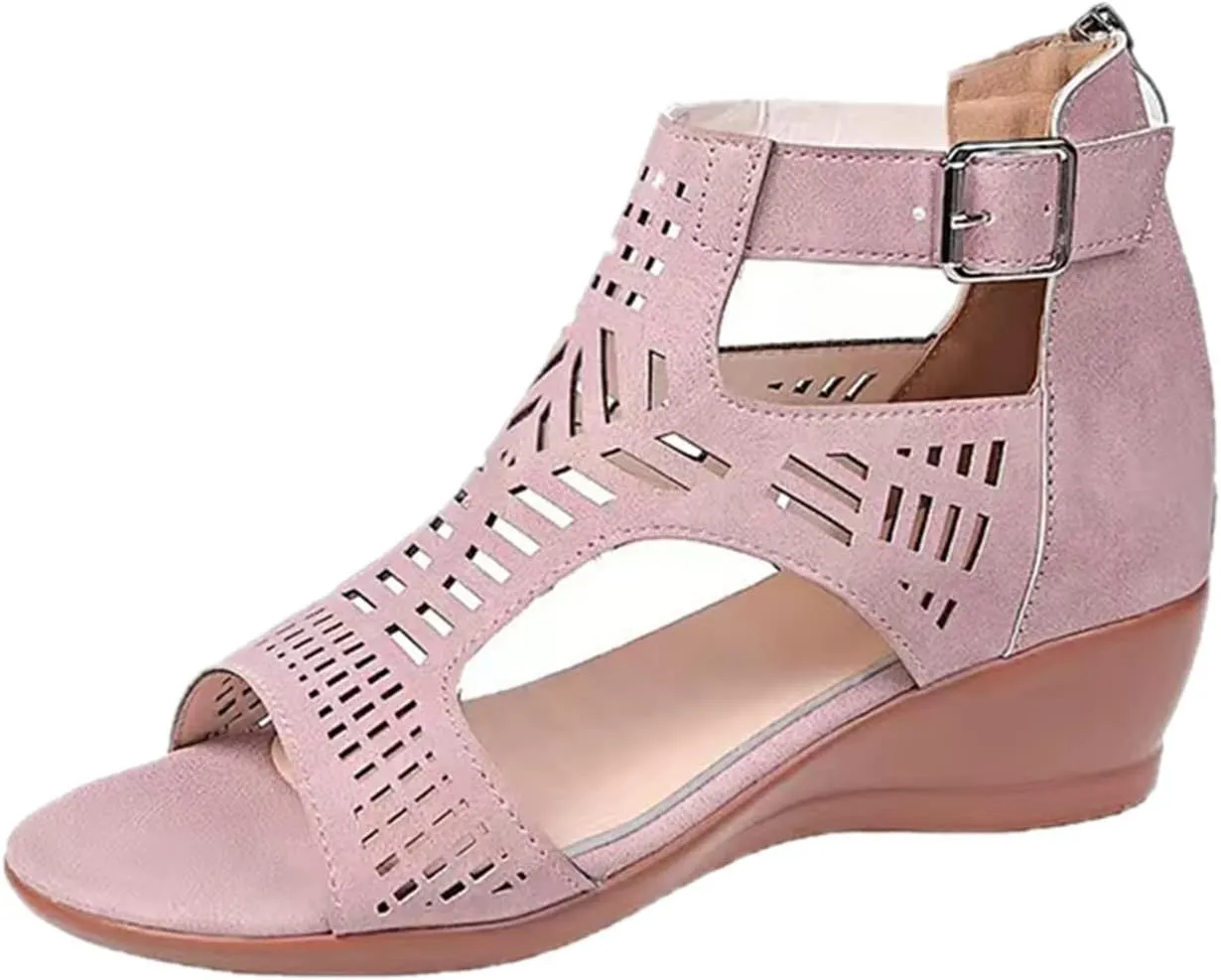 Wedge 2024 Heeled Sandals Cute Wedge Sandals Spring Open Toe Trendy Casual Comfort Summer Cover Heel Dressy Cutout