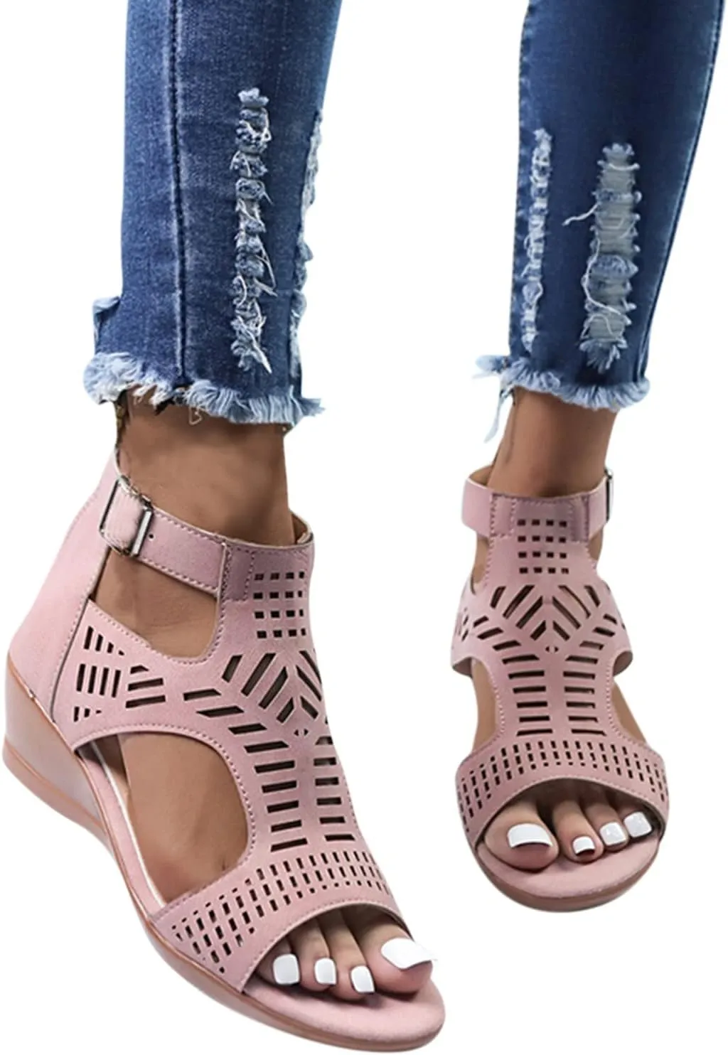 Wedge 2024 Heeled Sandals Cute Wedge Sandals Spring Open Toe Trendy Casual Comfort Summer Cover Heel Dressy Cutout