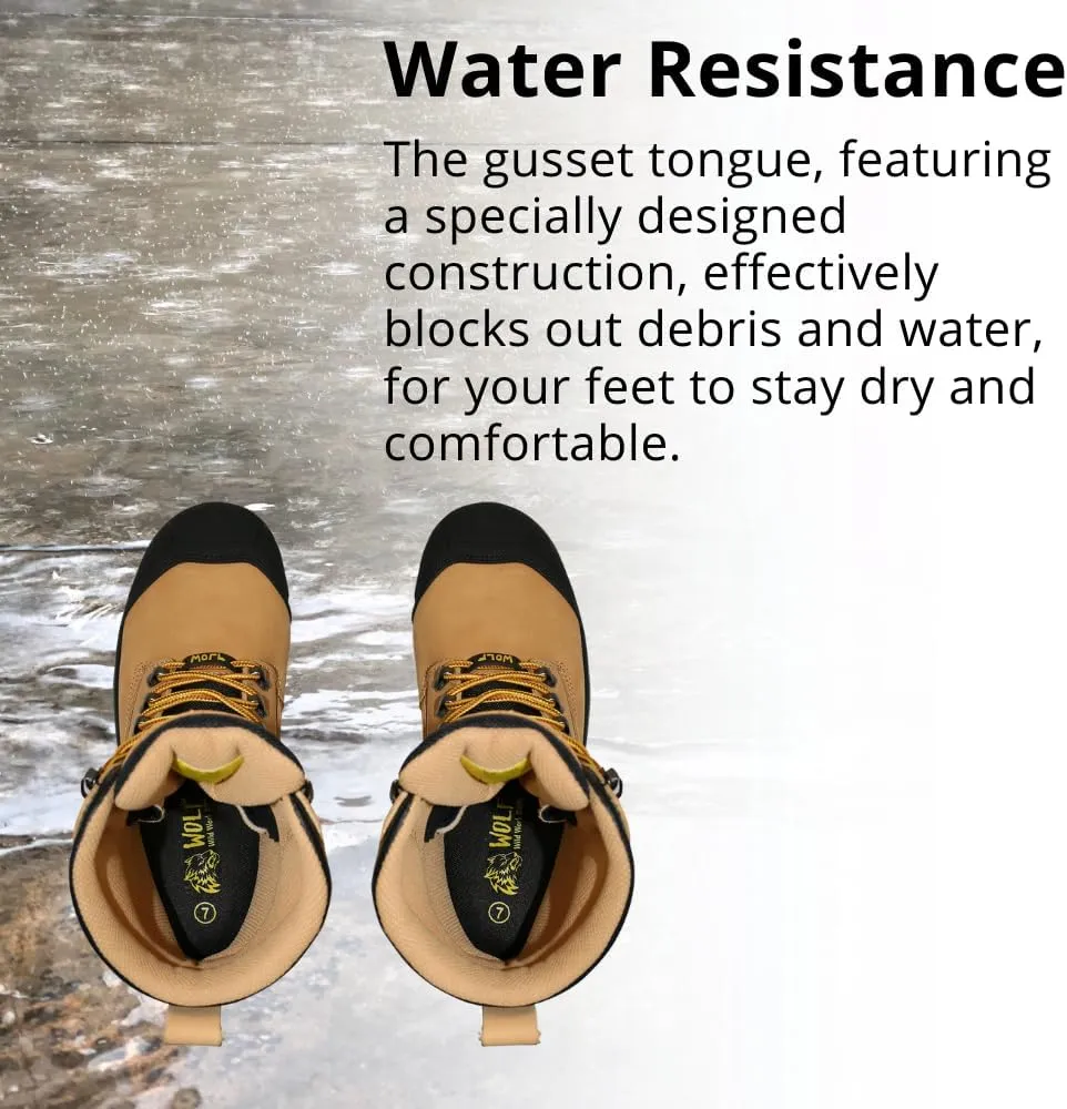 WOLF Work Boot | 100% Waterproof Genuine Leather | Oil, Heat, Chemical, Impact, Compression & Puncture Resistant | Electrical Hazards | Non-Slip Sole | Padded Collar | Construction | Industrial PPE