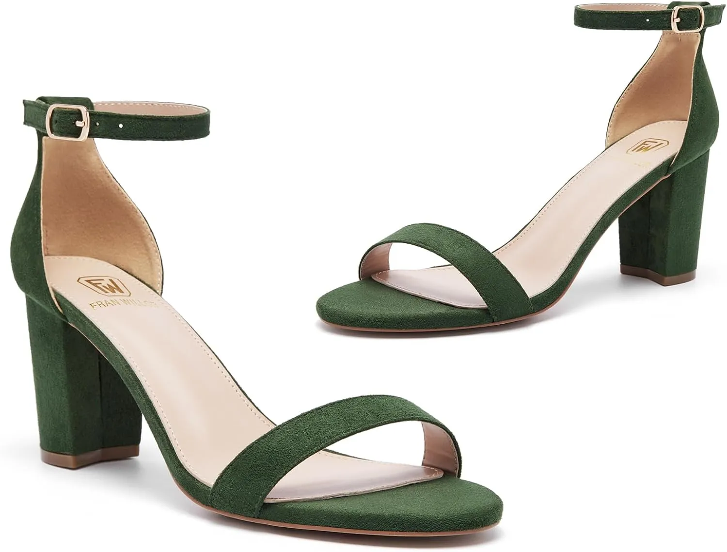 Women Open Toe Low Chunky Short Heels Ankle Strap Block Heel Sandals Party Dress Wedding Pump Shoes