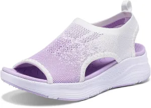 Women Walking Sandals Arch Support Orthotic Comfortable Plantar Fasciitis Non-slip Casual Open Toe Sport Sandals for Athletic Summer Beach