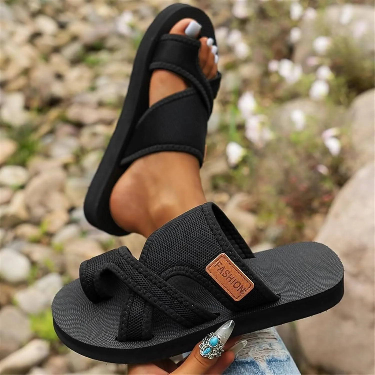 Women's 2025 Trendy Breathable Mesh Slide Sandals Orthopedic Arch Support Hollow Design Lightweight Summer Shoes