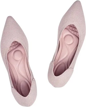 Women's Ballet Flats Comfort Breathable Mesh Knit Leopard Black Pointed Toe Slip On Shoes